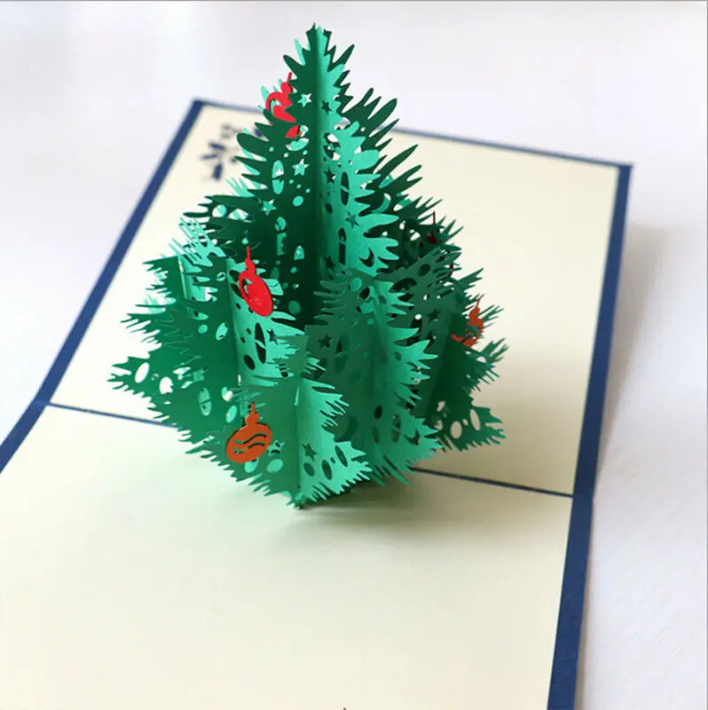 3D всплывающие рождественские открытки ручной работы праздничная открытка семейный Рождественский