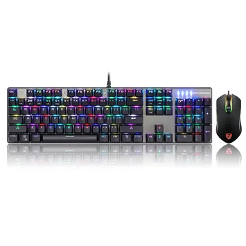

RGB Mechanical Wired Gaming Keyboard Optical Mouse Combo with LED Backlight for PC Laptop AS99