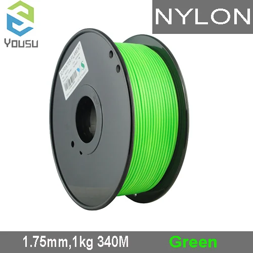 Yousu нейлоновый подарок 10 м тестовая нить PETG/3d принтер расходный материал/1,75 мм 1 кг 340 м/PLA ABS высокое качество из России - Цвет: Green 1KG 340M