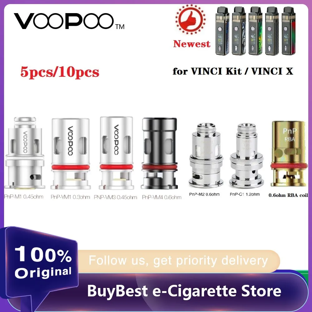 5 шт. 10 Горячая Оригинальная катушка VOOPOO PnP для VINCI Mod Pod Kit/Vinci X с VM1 0.3ohm сетчатая