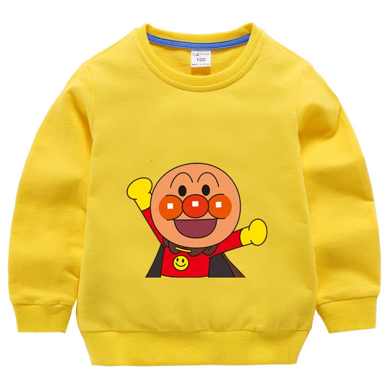 Boys Girls Anime Anpanman Funny Splicing color Kid Summer O-Neck Tops Children Cartoon T shirt Baby Sweatshirt - Цвет: as picture