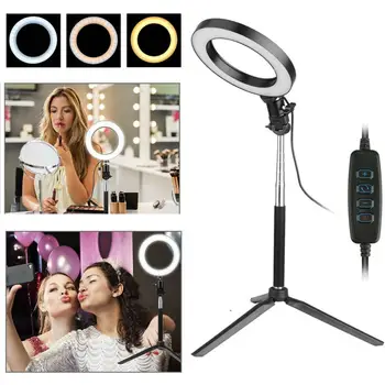

3 in 1 LED Selfie Ring Lamp Led Ring Light Selfie For Ring Phone Photography Lighting Camera Tripod Kit Photo Equipment Para