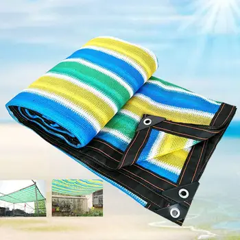 

Color Block Stripe Anti-UV Protection Garden Balcony Patio Cover Sunshade Net