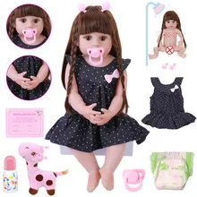 

NEW 56CM Reborn Baby Toddler Doll Realistic Adorable Babies DOLL Very Soft Full Body Silicone Dolls Bath Toy Bonecas Xmas Gift