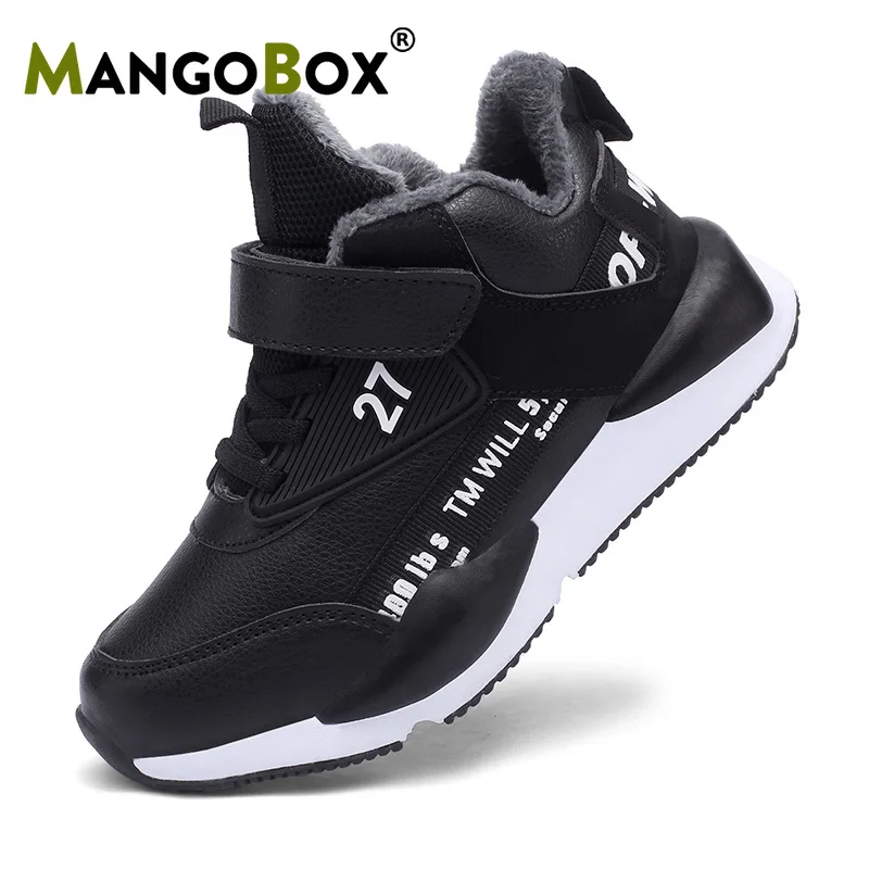 Mangobox/детская обувь на плоской подошве для мальчиков; спортивная обувь с мехом внутри для детей; детская дизайнерская обувь наивысшего качества; теплая меховая обувь для бега для мальчиков
