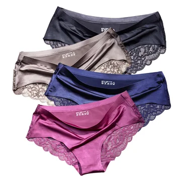 TEXIWAS 4pcs/lot Lace Panties Women Seamless Ladies Underwear Lace Briefs Sexy Panties for Women Comfort Lingerie Plus Size 1