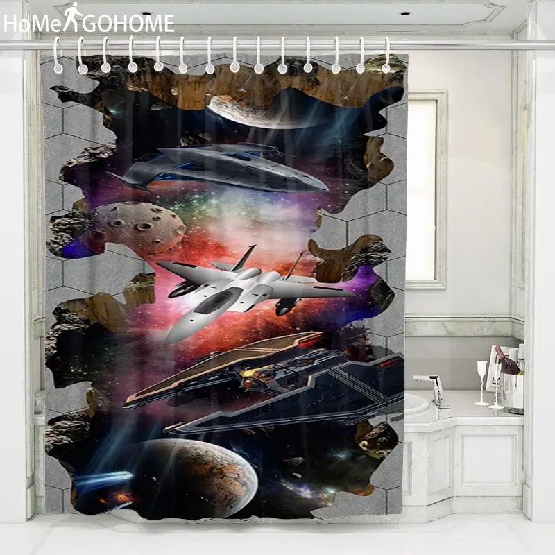 Галактика занавеска для ванны водонепроницаемый из полиэстера занавеска для душа с принтом динозавра шторы в ванную комнату душ «Cortina de» ducha - Цвет: SC274G