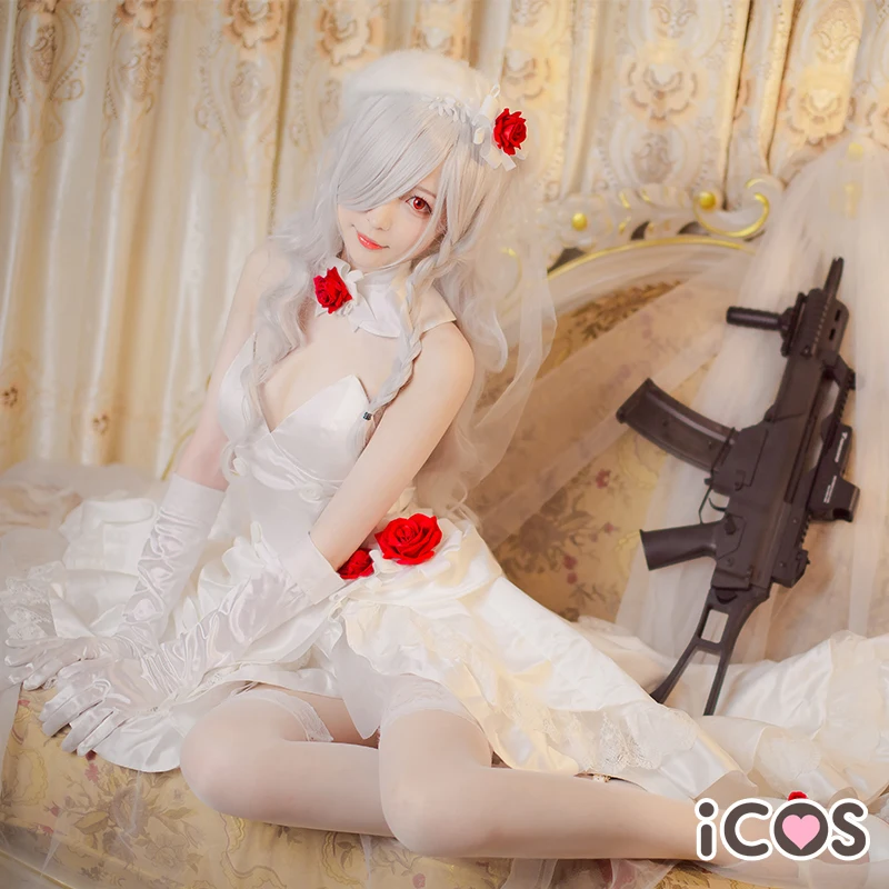 Новое поступление, костюмы для косплея G36C для девочек, костюмы для костюмированной вечеринки с цветами, белое свадебное платье на День святого Валентина, одежда богини(косплей