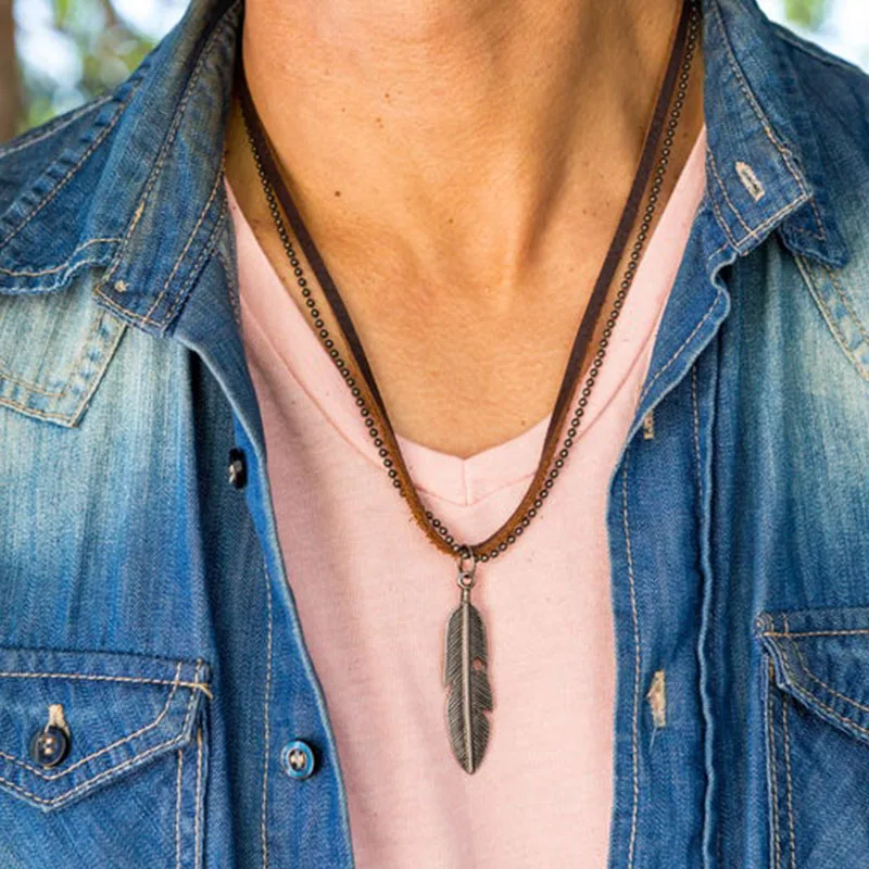 Leather Necklace Men's Necklaces Boho 