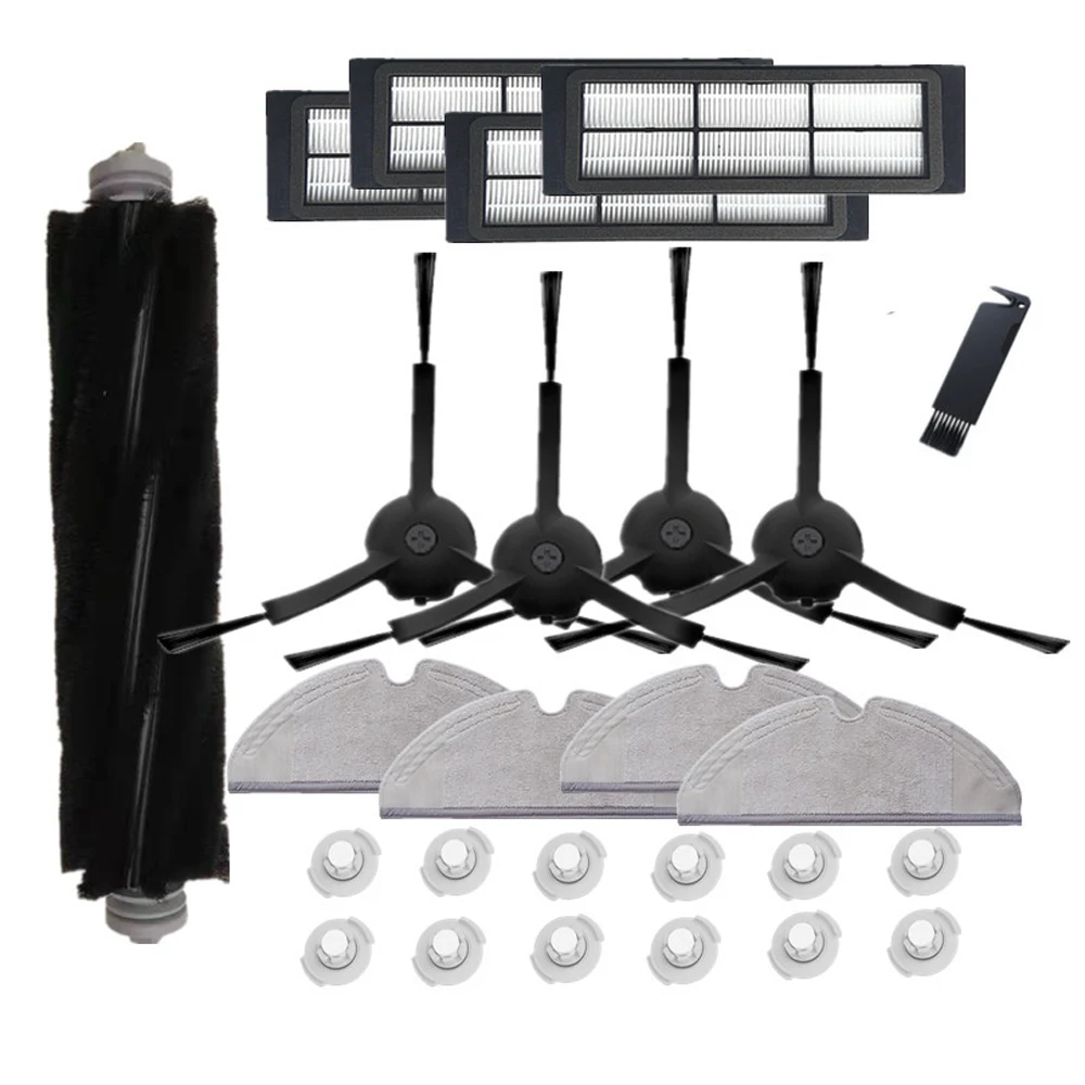 

14PCS Main Brush Side Brushes HEPA Filter Cleaning Tool Replacements for Xiaomi Roborock Vacuum Cleaner