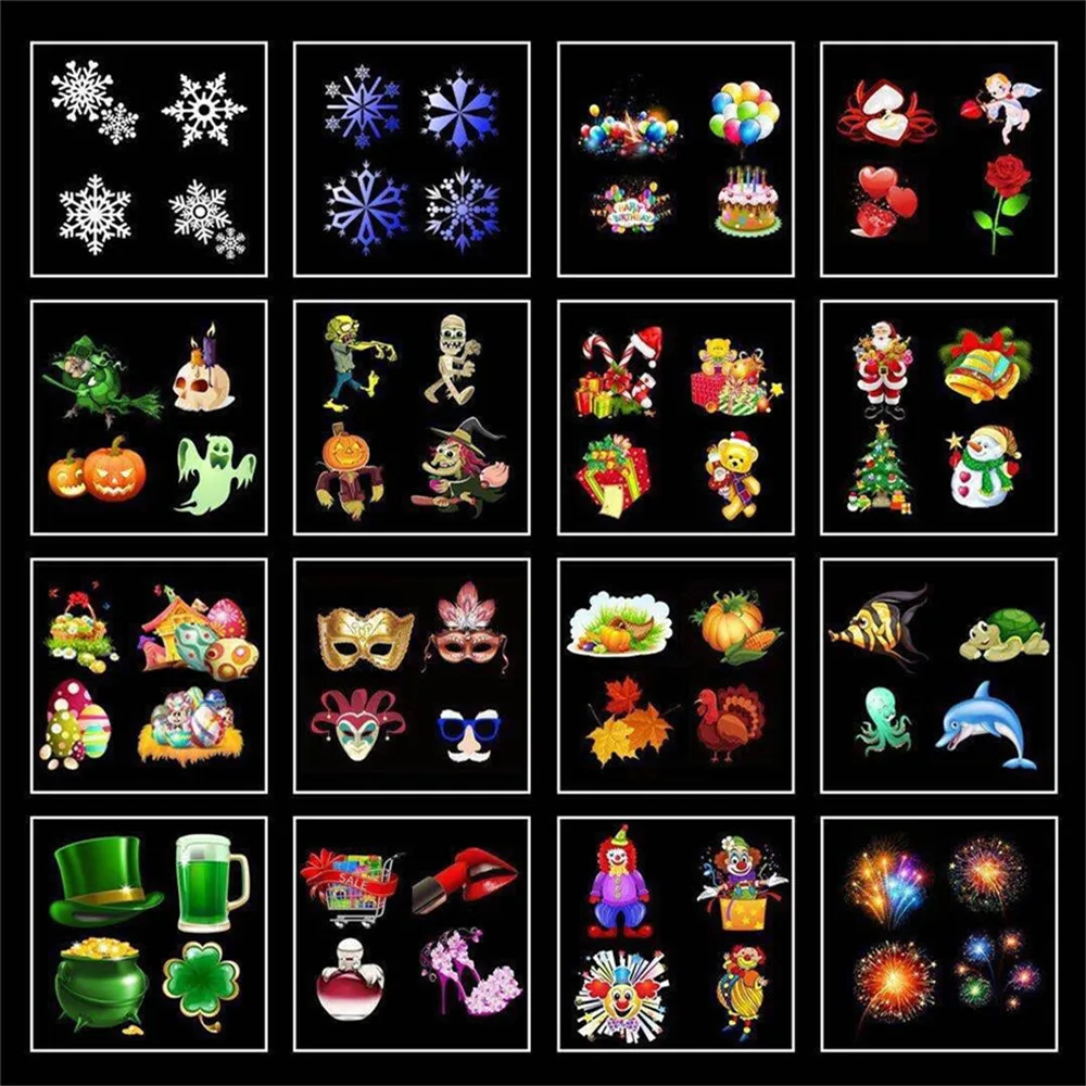 Waterproof Led Christmas Projector Light 16 Slides Outdoor Star Snowflake LED Stage Lamp For Party Landscape Garden Light