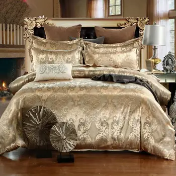

50 Luxury Jacquard Bedding Set King Size Duvet Cover Bed Linen Queen Comforter Bed Gold Quilt Cover High Quality For Adults