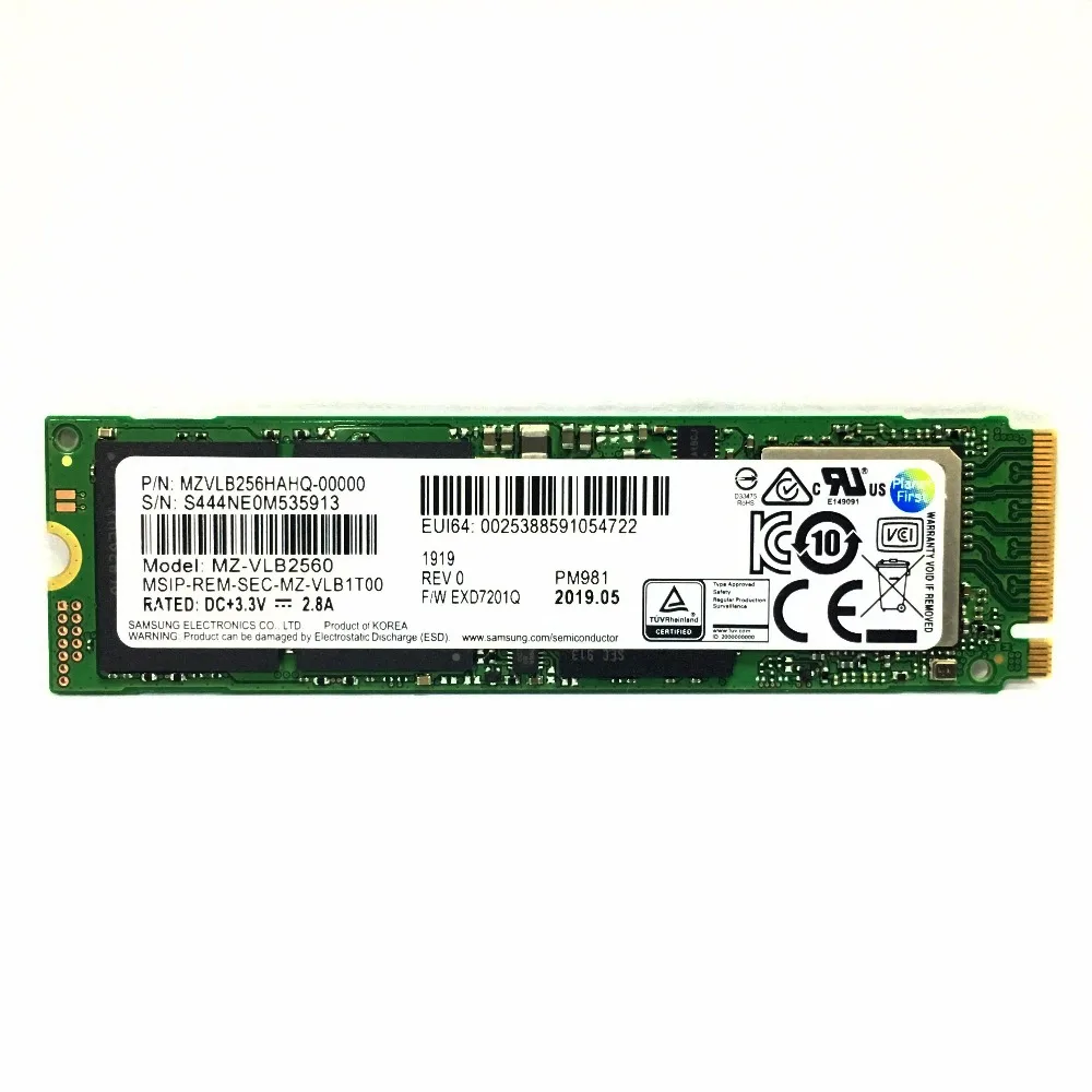 SAMSUNG SSD M.2 PM981 256 ГБ 512 внешний твердотельный накопитель на жестком диске M2 NVMe SSD PCIe 3,0x4 NVMe ноутбук внутренний TLC PM 981 1 ТБ