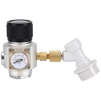 

CO2 Mini Gas Regulator, Mini Homebrew Disconnect Wine Making Kegging Tools, Durable Aluminum Gas Regulators, with Gas Ball Lock