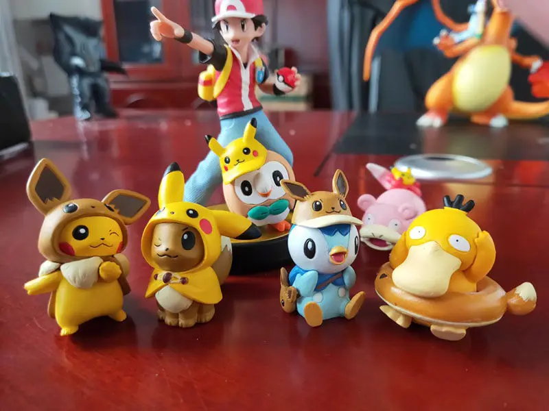 6 шт./компл. Kawaii аниме Pika Psyduck Slowpoke Rowlet Piplup фигура куклы игрушки мультфильм ПКМ фигуркы игрушки подарки для детей