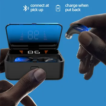 

Bluetooth Earphone V5.0 Touch Wireless Earbuds 9D Stereo Sport Waterproof 2000ma TWS Headset handsfree LED Power display