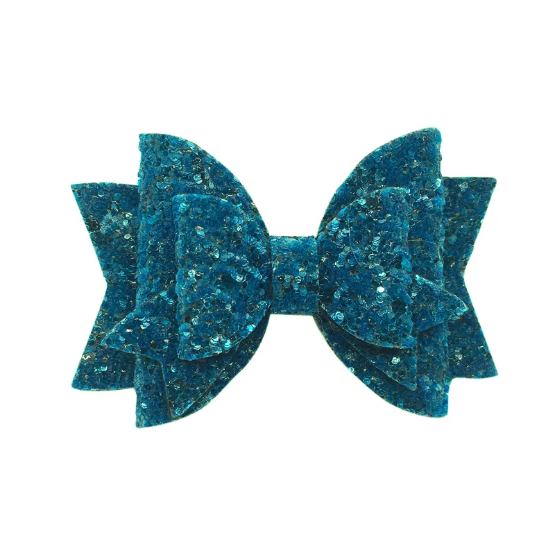 Аксессуары для волос девочек трехслойный массивный бант холодного цвета