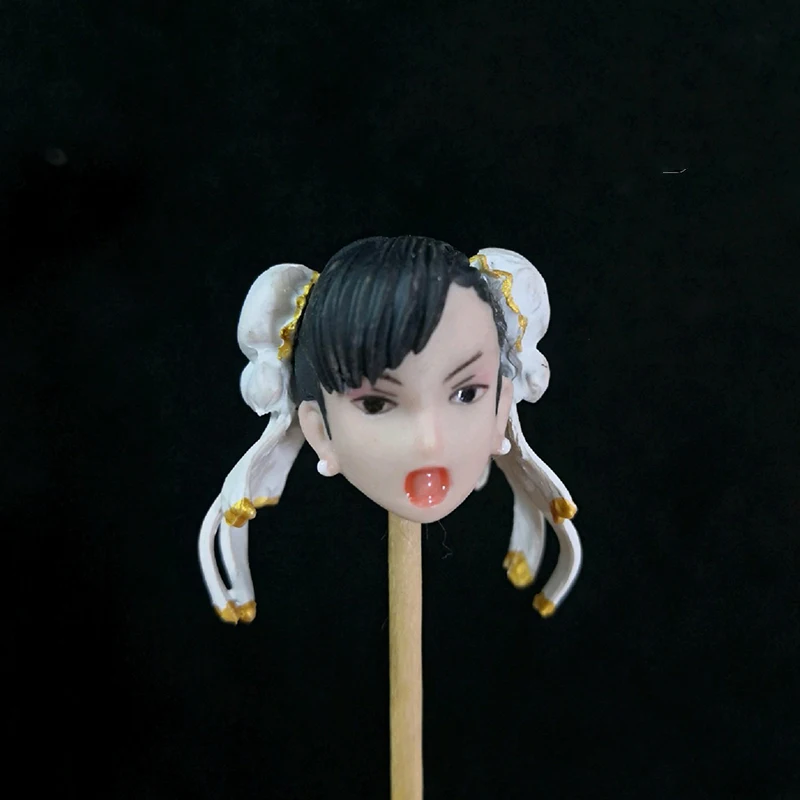 

1/12 anime character Street Fighter Chun Li head carving model handmade DIY model for 6 inch Action figure accessories