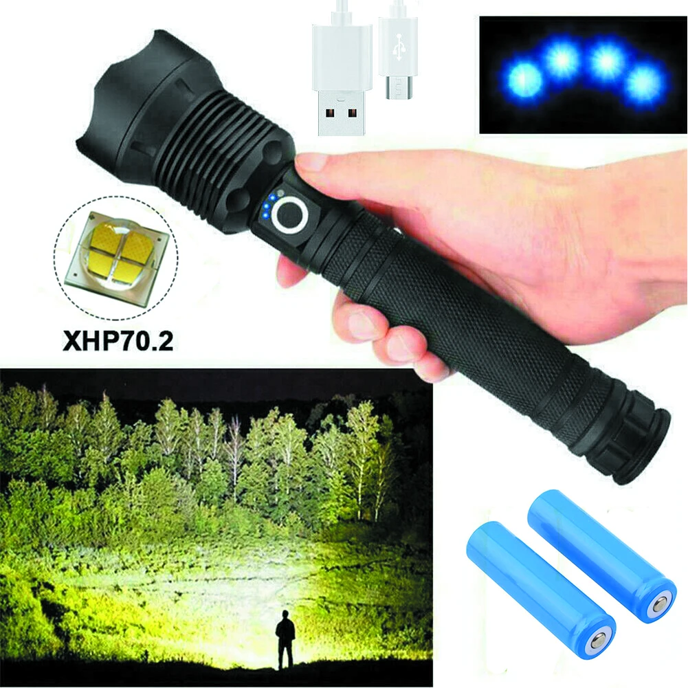 

XHP70 5 Mode LED USB Rechargeable Zoomable Flashlight Outdoor Waterproof Aluminium Alloy Torch For Hunting Camping Search