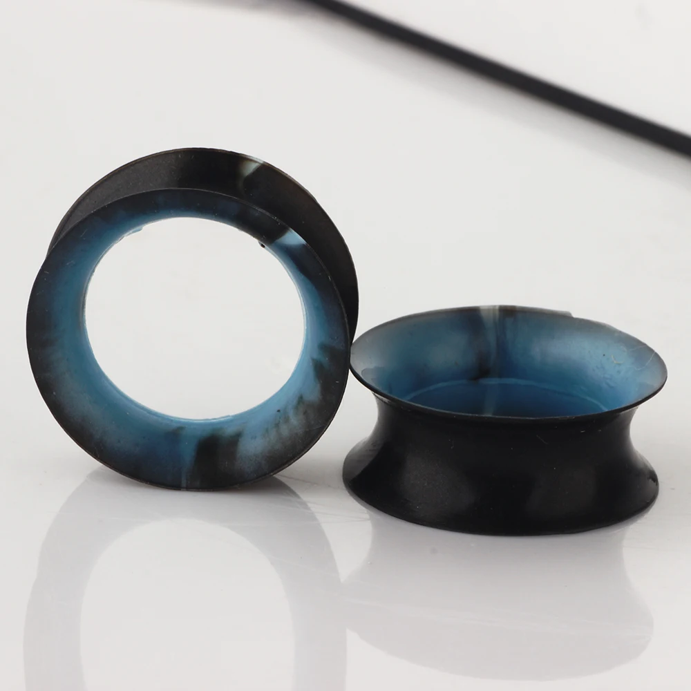 

TIANCIFBYJS Silicone 0g Plugs and Tunnels Double Flared Saddle Ear Lobe Stretching Expanders Earring Gauges Piercing 100/200pcs