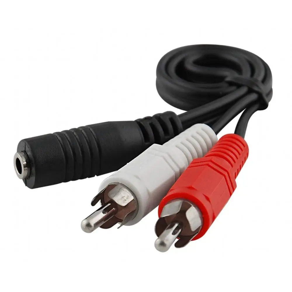 Geartronics RCA/композитный кабель 2-RCA штекер на 3,5 мм Женский Aux аудио разъем для наушников конвертер Кабель-адаптер