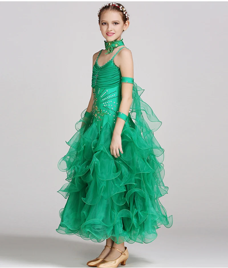 Стандартный бальный зал танцевальное платье es девушки высокого качества вальс-конкурс танцевальная юбка Дети Танго Бальные танцы платье