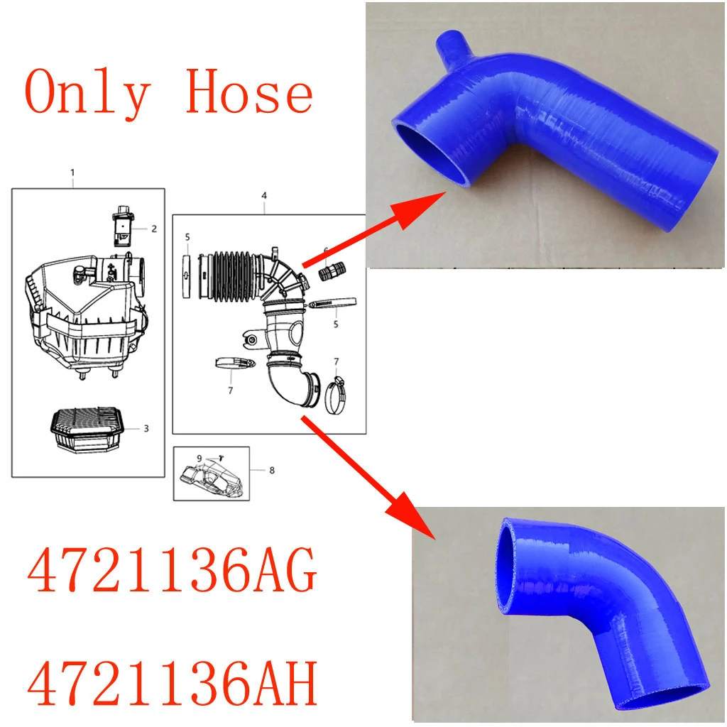 Silicone Air Cleaner Intake Hose 4721136ag 4721136ah For Jeep Wrangler Jk   Crd Diesel 2007-2017 - Hoses & Clamps - AliExpress