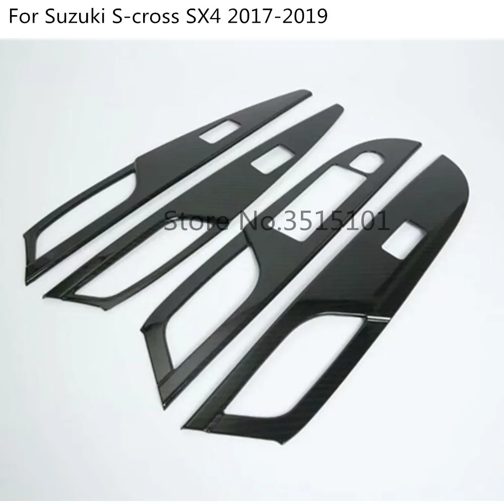 Для Suzuki S-Cross SX4 автомобильный Стайлинг Дверь внутреннее окно стеклянная панель подлокотник лифт для кнопки переключателя рамка крышка 4 шт