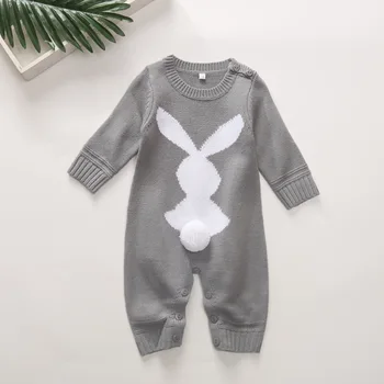 

Newborn Infant Baby Boy Girl Cute Rabbits Romper Knitted Jumper Jumpsuit Playsuit Outfits 0-24M 2020 Baby Clothes
