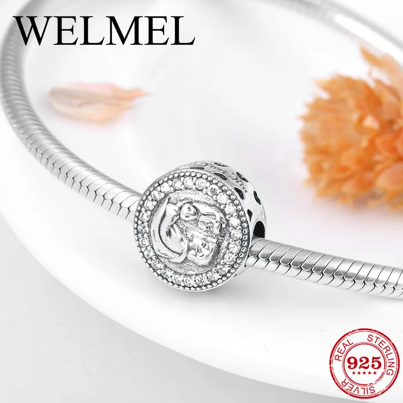 

Real fairy tales Princess and Prince CZ beads 925 Sterling Silver accessories Fit Original Pandora Charm Bracelet Jewelry making