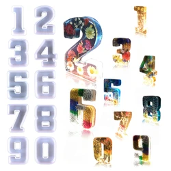 0-9 Arabic Numeral Epoxy Resin Mould Large Numeral Decoration Handicraft Mould Birthday Memorial Cake Decoration Silicone Mould