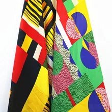 Креп Геометрическая цифровая печать Весна и лето женское платье рубашка ткань модная одежда дизайнерские материалы