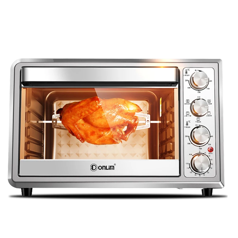 Бытовая 38л мини-печь, электрическая печь для пиццы, высокая емкость, конвекционная электрическая печь для хлеба, тостер, жареная курица 220 в 2000 Вт