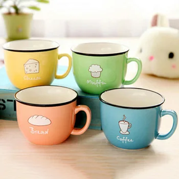 

New 210mL Ceramic Mug Business 1Pcs Korean Style Cup For Breakfast Milk Coffee Cartoon Heat-resistant Drink Cup Creative Gifts