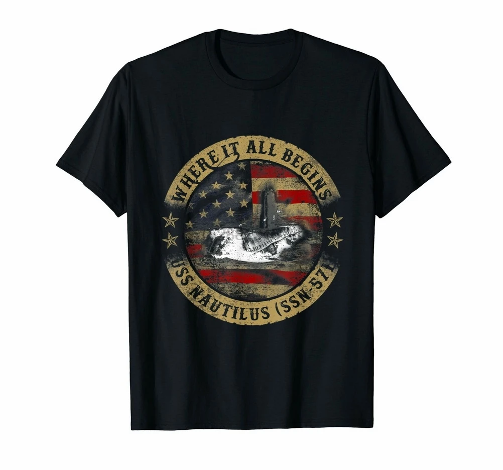 Where It All Begins USS Nautilus SSN 571 топы в морском стиле США футболка для молодежи среднего