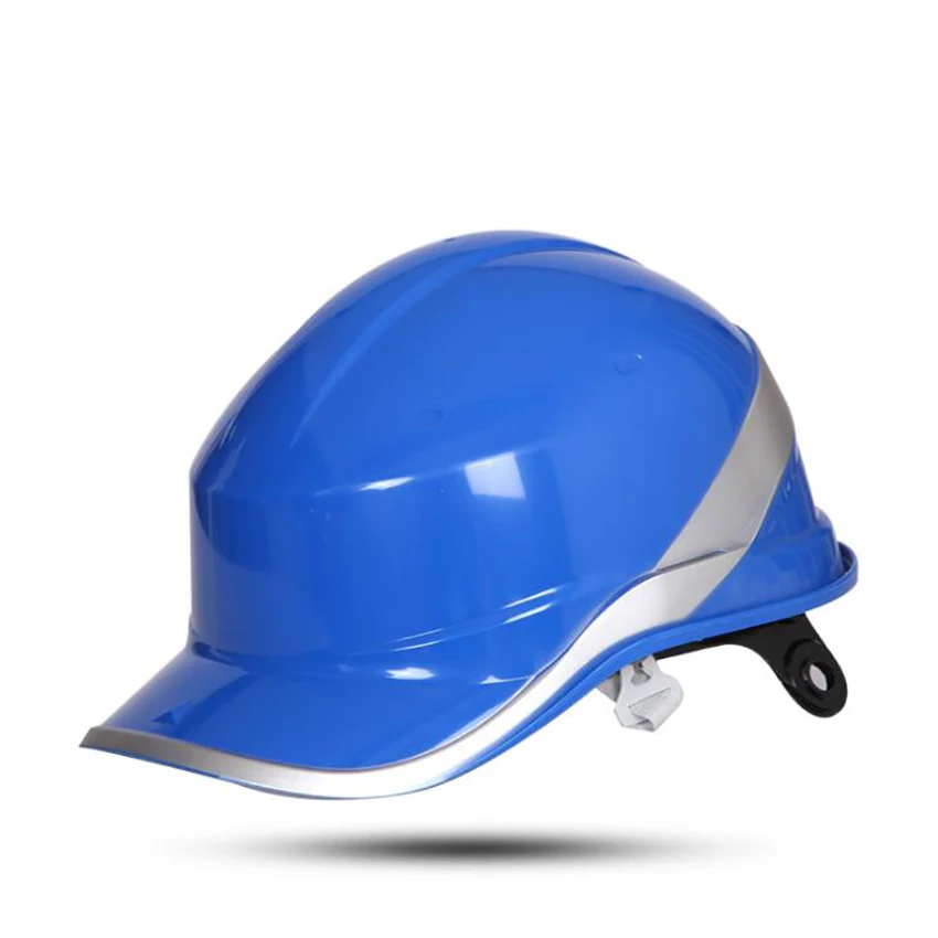 Safety Hard Hat ABS Helmet Adjustable Button 6-Point Suspension Reflective Strip Construction Climbing