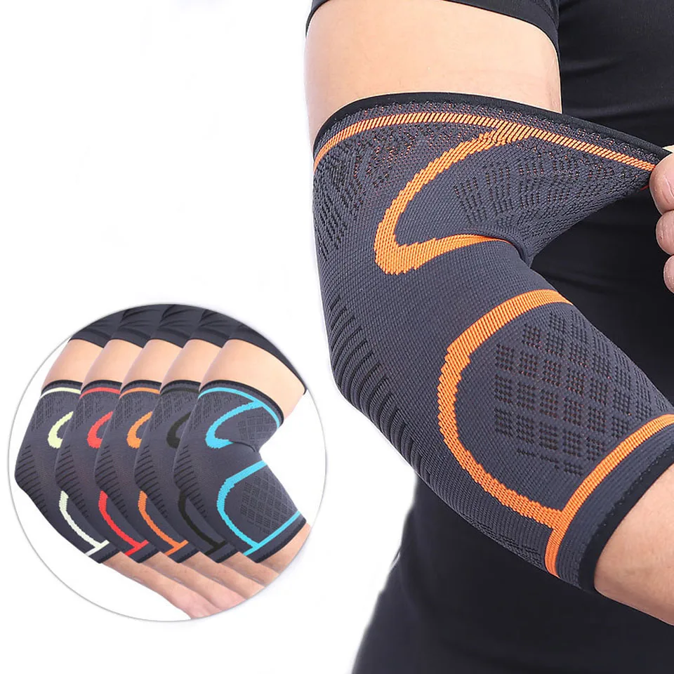 AOLIKES 1PCS Elbow Support Elastic Gym Sport Elbow Protective Pad Absorb Sweat Sport Basketball Arm Sleeve Elbow Brace