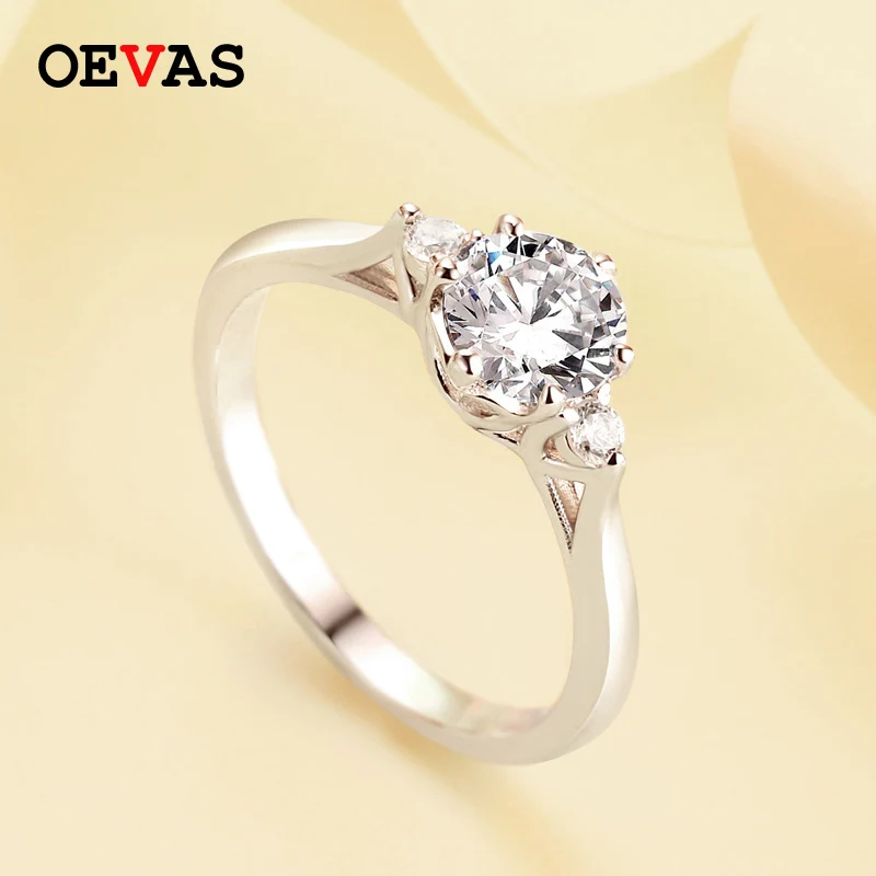 Женские свадебные кольца из 100% серебра 925 пробы OEVAS вечерние с фианитом ювелирные