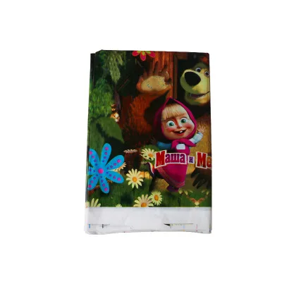 tablecloth 1pcs July Forest прекрасный Ma sa& bear вечерние воздушные шары персонажа из мультфильма Маша Фольга воздушные шары на день рождения вечерние украшения детские игрушки - Цвет: tablecloth 1pcs