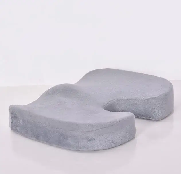cushion gray Подушка медленный отскок поддержка талии набор для домашнего офиса забота о здоровье стул подушка 2 в 1 бамбуковое волокно пены памяти подушки сиденья - Цвет: cushion gray