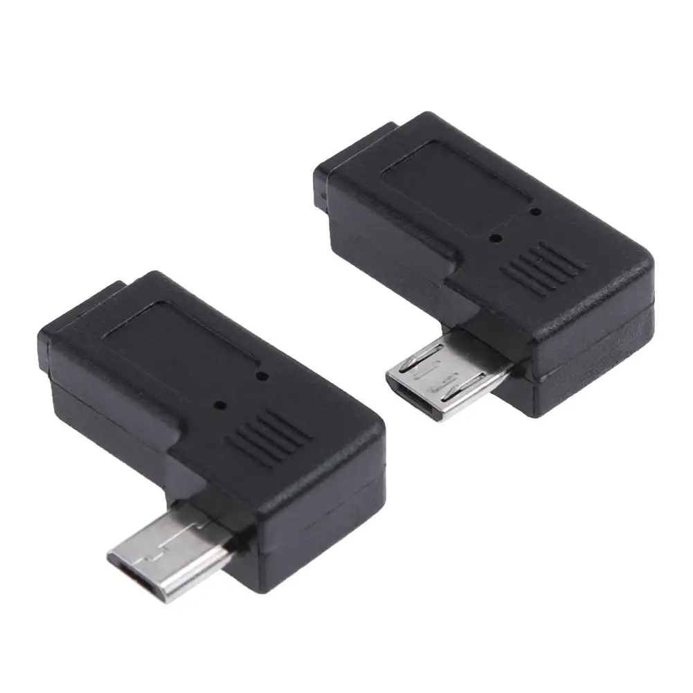 2pcs Micro USB 90 Degree Adapter - Female to Male Connector with Left + Right Angle Description Image.This Product Can Be Found With The Tag Names Adapter, Computer Cables Connecting, Computer Peripherals, PC Hardware Cables Adapters