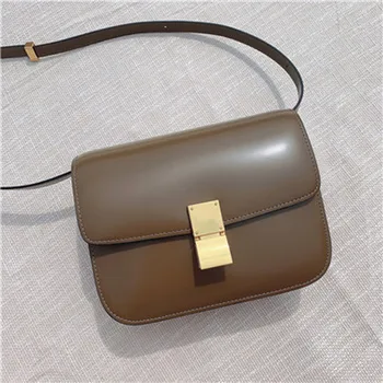 

Cow Genuine Leather Women Bag Luxury Design Handbag Soild Color Simple Crossbody Tofu Bag for Women Shoulder Bags
