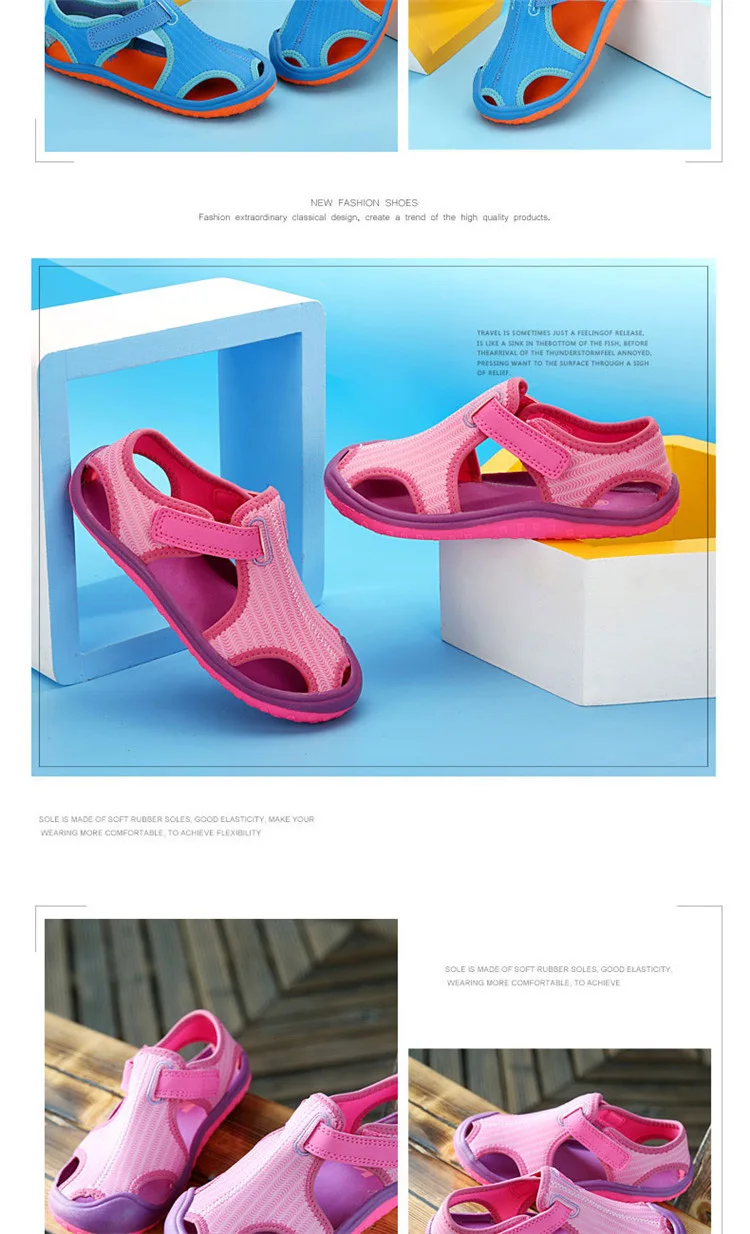 2019 новые летние детские сандалии для принцесс женская обувь на плоской подошве сандалии с закрытым носком обувь для малышей удобные