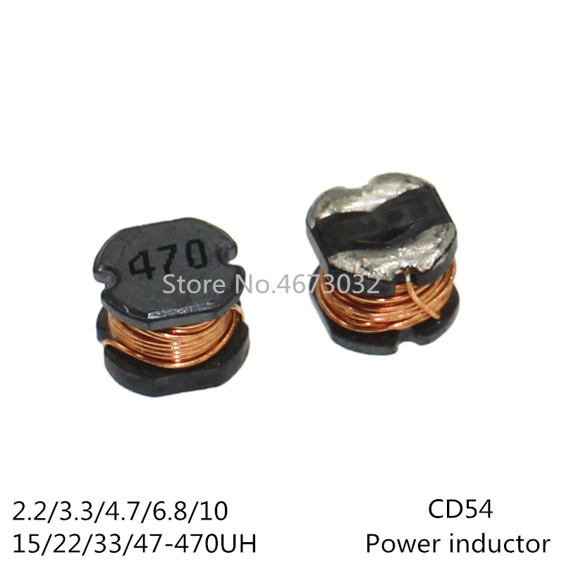 20 шт. индуктор CD54 Силовой Индуктивности SMD 2.2UH 3.3UH 4.7UH 6.8UH 10UH 15UH 22UH 33UH 47UH 68UH 100UH 150UH 220UH