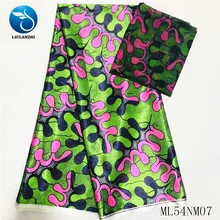 LIULANZHI африканская шелковая ткань новая многоцветная печать лента шелковая ткань 4+ 2 ярдов атласная ткань для платья ML54NM07