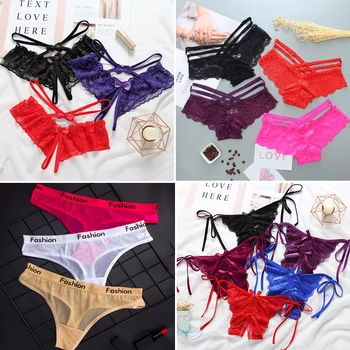 

2pc Sexy Lace Panties Women Underwear Fashion Tempting Lingerie Briefs High Quality Underpant Low Waist Intimates Sexy Underwear