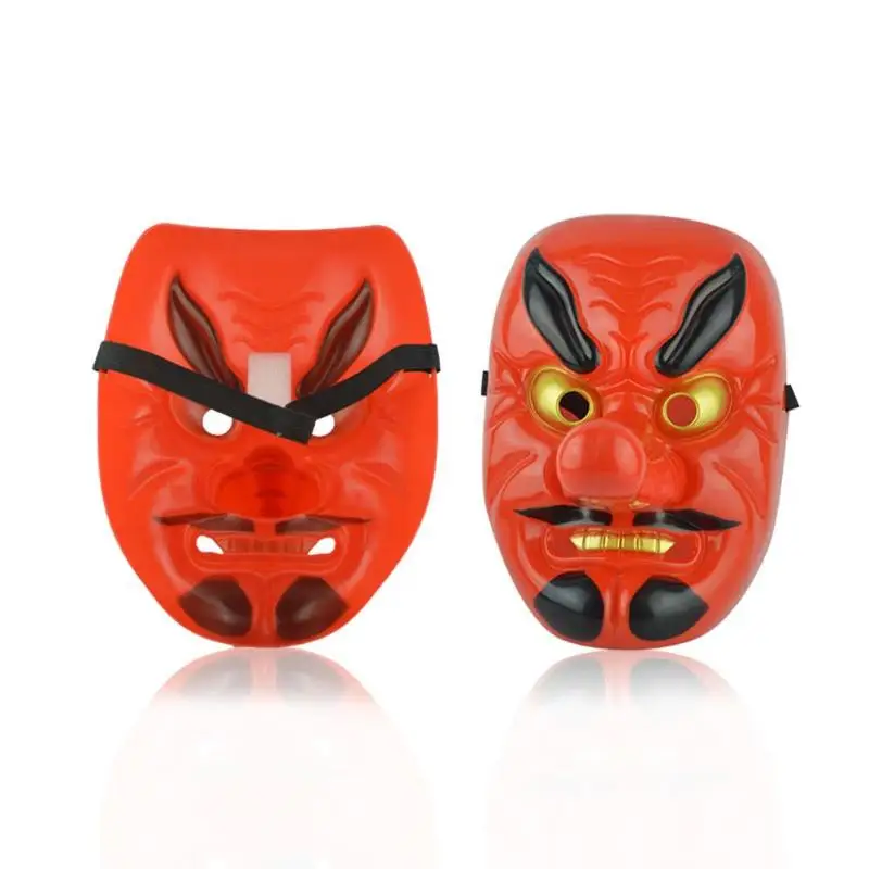 Красный пластик Tengu длинный нос маска ужаса японский войн маска Комплект для Хэллоуина