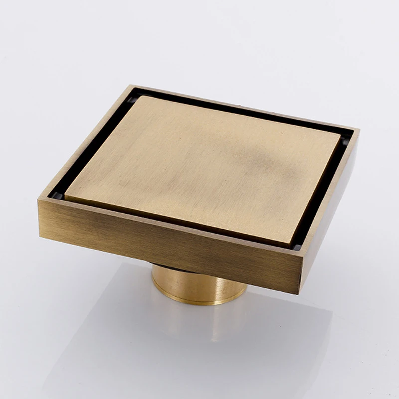 European And American Style Deodorant Copper Floor Drain Bathroom Shower Drain Square Floor Drainage Invisible Floor Drain