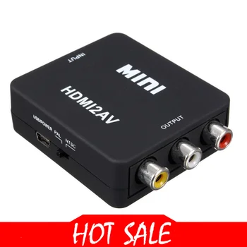 

MINI HDMI to 3RCA CVBS Composite Video AV Converter Adapter TV VHS VCR DVD Black