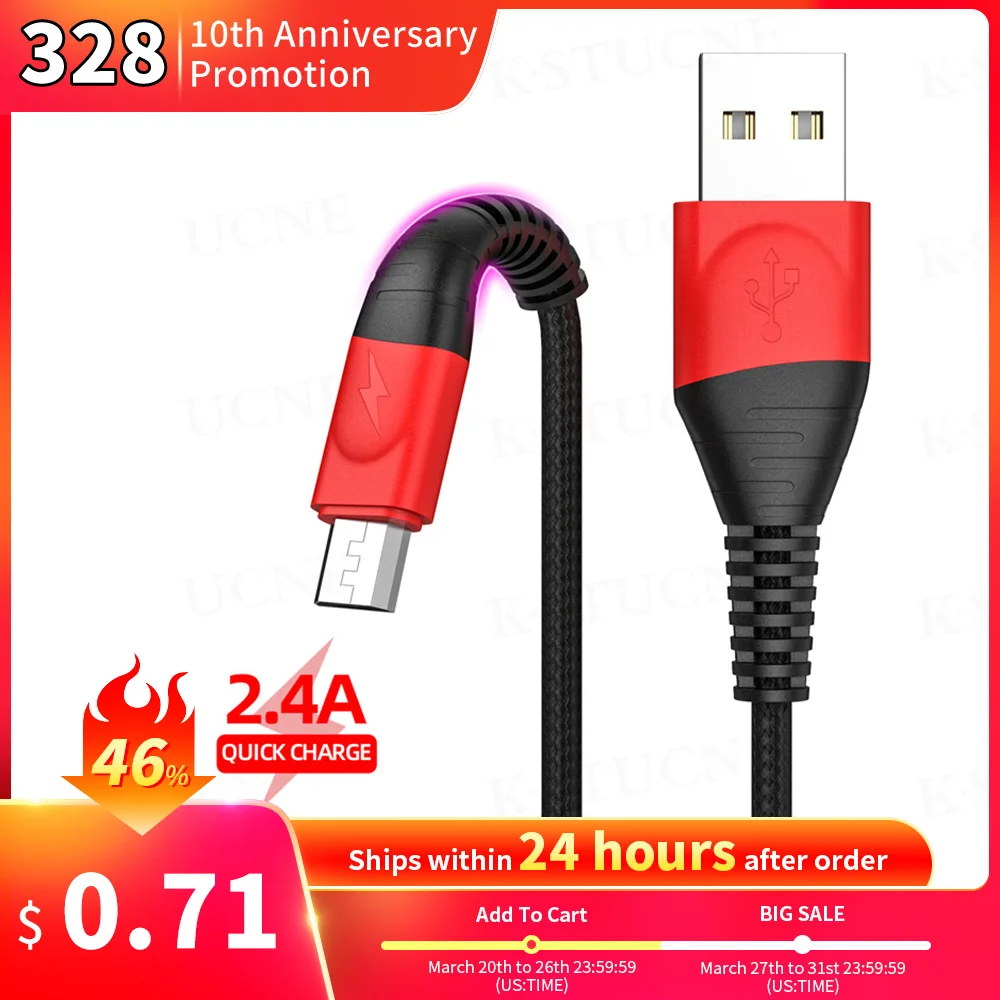 

3M Micro USB Cable Android Fast Charging Charger Data Cable For Xiaomi Redmi Note 5 Pro Samsung J7 Wire Cord Mobile Phone Cable